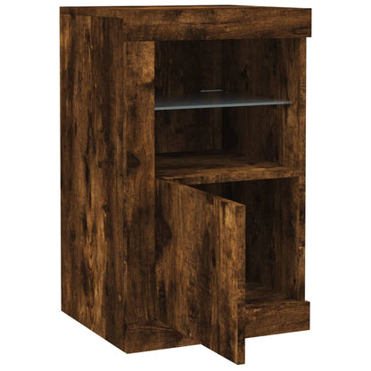 Armadietti con Luci LED 2pz Rovere Fumo in Legno Multistrato | homemem39