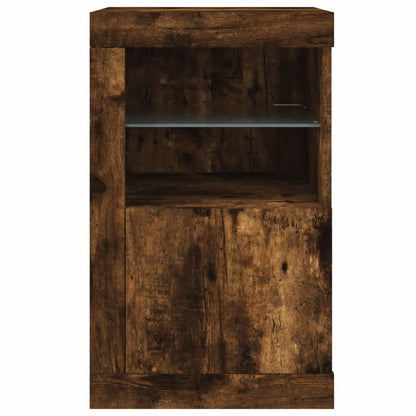 Armadietti con Luci LED 2pz Rovere Fumo in Legno Multistrato | homemem39