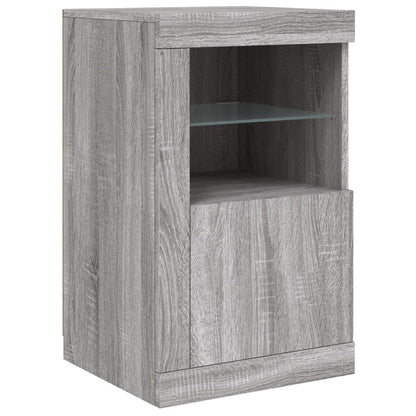 Armadietto con Luci LED Grigio Sonoma in Legno Multistrato - homemem39