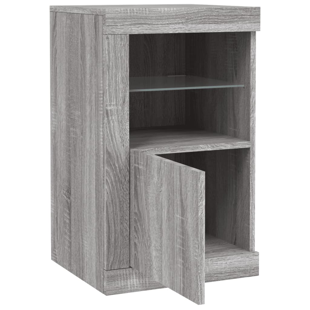 Armadietto con Luci LED Grigio Sonoma in Legno Multistrato - homemem39