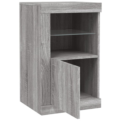 Armadietto con Luci LED Grigio Sonoma in Legno Multistrato - homemem39