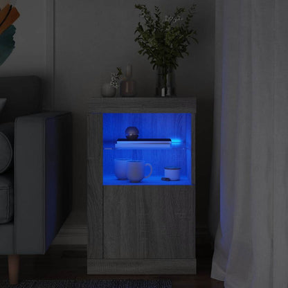 Armadietto con Luci LED Grigio Sonoma in Legno Multistrato - homemem39