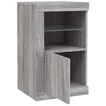 Armadietti con Luci LED 2pz Grigio Sonoma in Legno Multistrato | homemem39