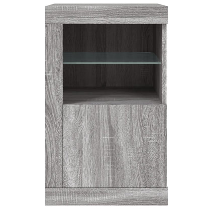 Armadietti con Luci LED 2pz Grigio Sonoma in Legno Multistrato | homemem39
