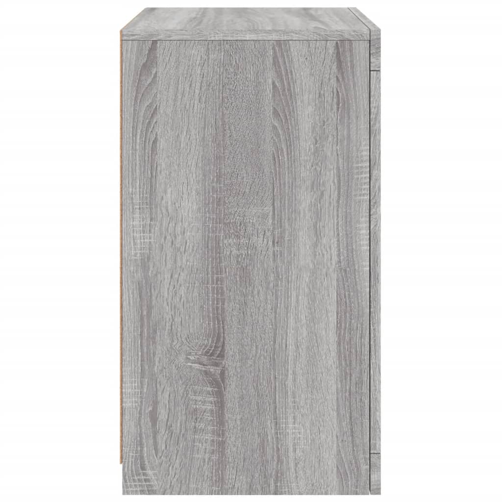 Armadietti con Luci LED 2pz Grigio Sonoma in Legno Multistrato | homemem39