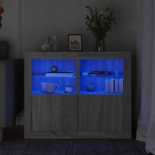 Armadietti con Luci LED 2pz in legno multistrato
