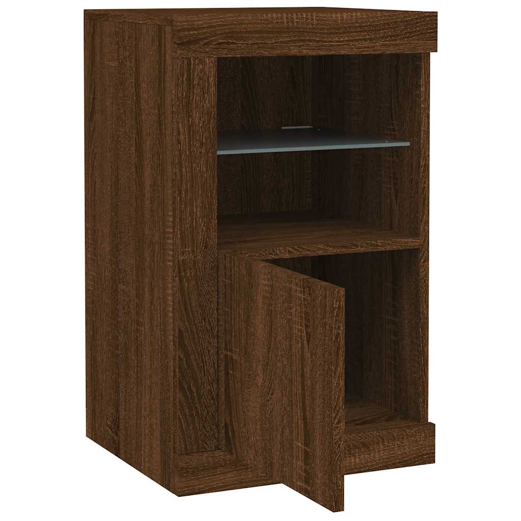 Armadietto con Luci LED Rovere Marrone in Legno Multistrato - homemem39