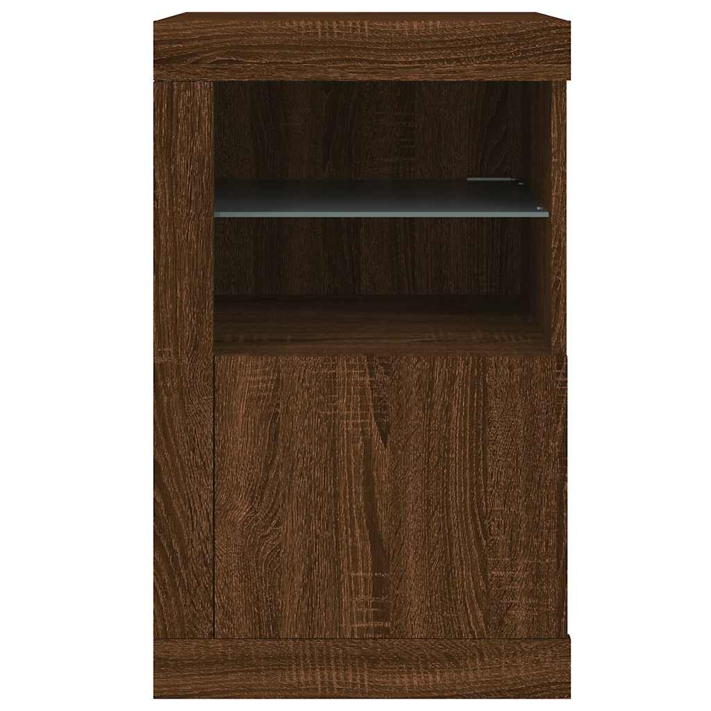Armadietto con Luci LED Rovere Marrone in Legno Multistrato - homemem39