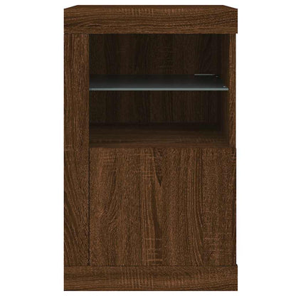 Armadietto con Luci LED Rovere Marrone in Legno Multistrato - homemem39