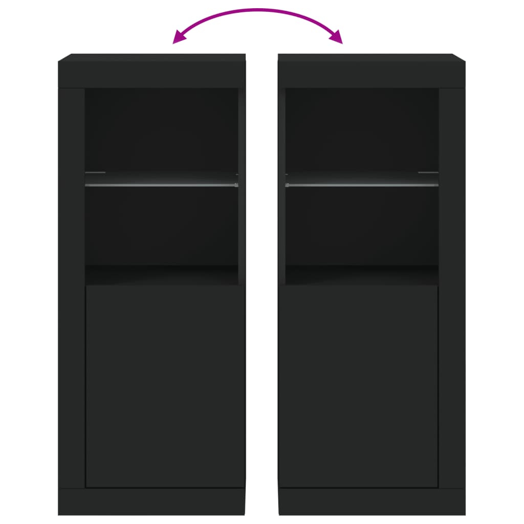 Credenza con Luci LED Nera 41x37x100 cm - homemem39