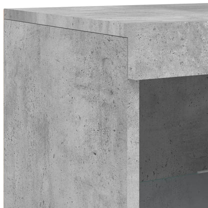 Credenza con Luci LED Grigio Cemento 41x37x100 cm