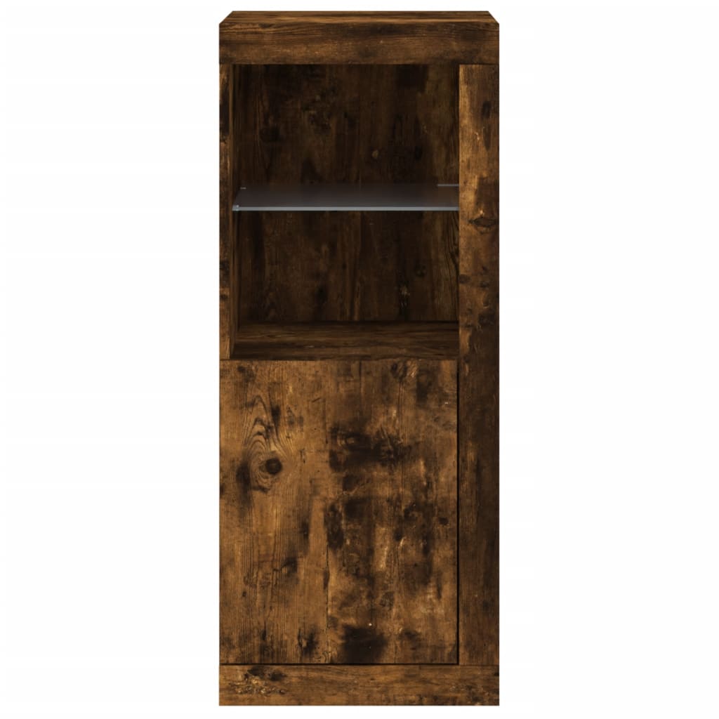 Credenza con Luci LED Rovere Fumo 41x37x100 cm - homemem39