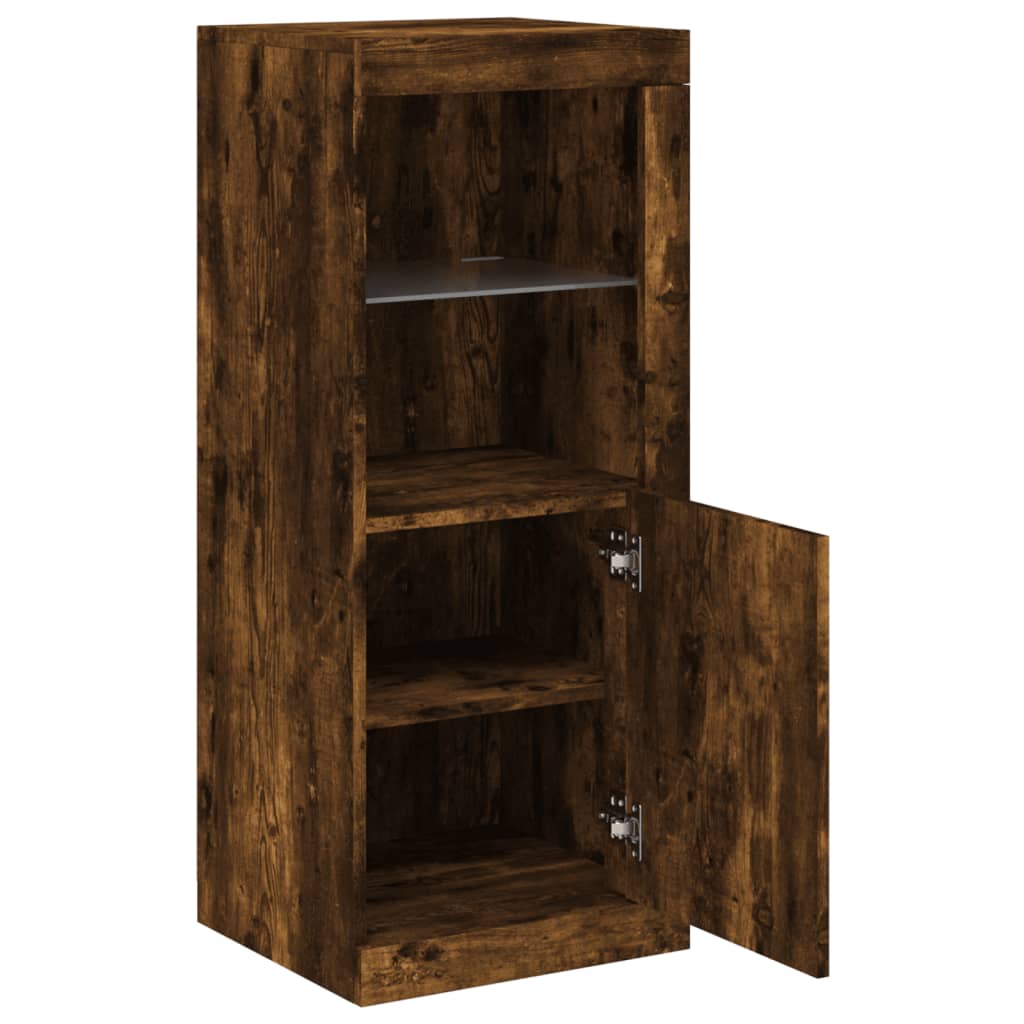 Credenza con Luci LED Rovere Fumo 41x37x100 cm - homemem39