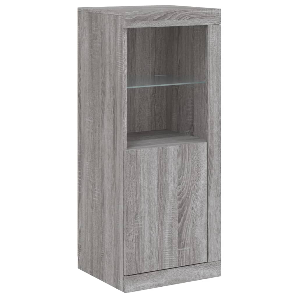 Credenza con Luci LED Grigio Sonoma 41x37x100 cm