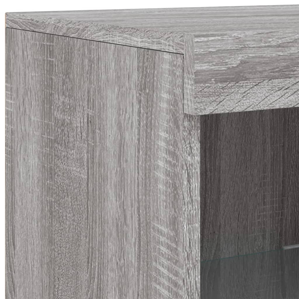 Credenza con Luci LED Grigio Sonoma 41x37x100 cm