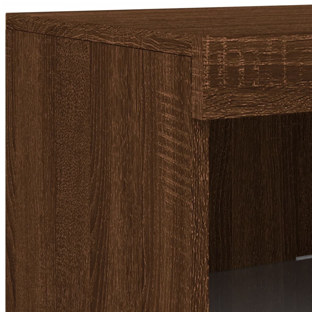 Credenza con Luci LED Rovere Marrone 41x37x100 cm - homemem39