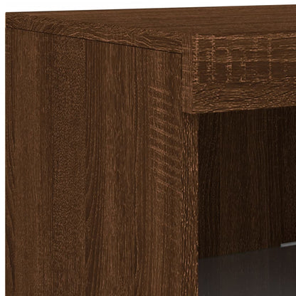 Credenza con Luci LED Rovere Marrone 41x37x100 cm - homemem39