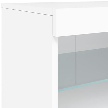 Credenza con Luci LED Bianca 60x37x67 cm - homemem39