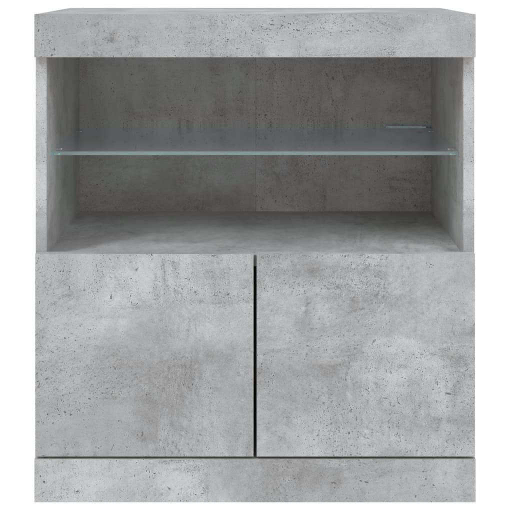 Credenza con Luci LED Grigio Cemento 60x37x67 cm - homemem39