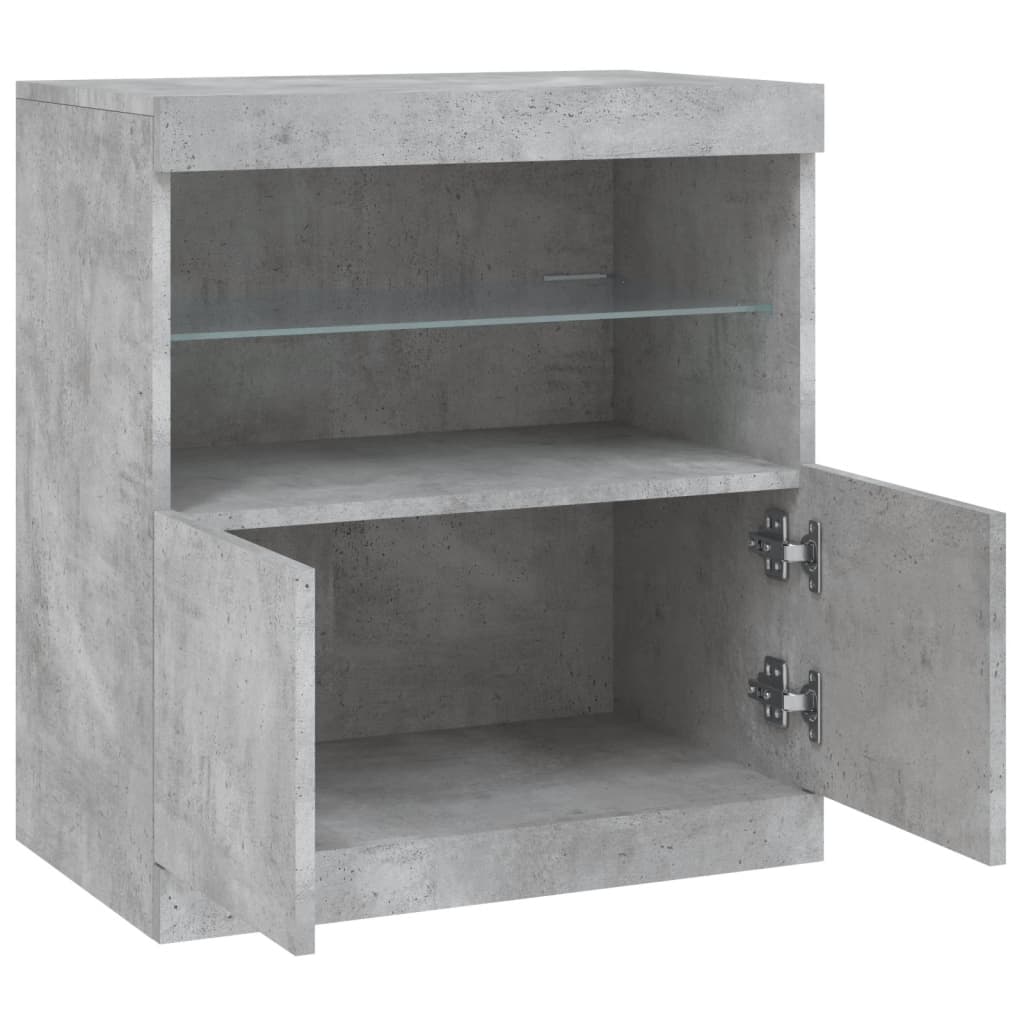 Credenza con Luci LED Grigio Cemento 60x37x67 cm - homemem39
