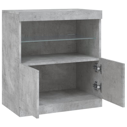 Credenza con Luci LED Grigio Cemento 60x37x67 cm - homemem39