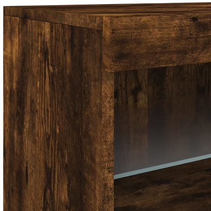 Credenza con Luci LED Rovere Fumo 60x37x67 cm - homemem39