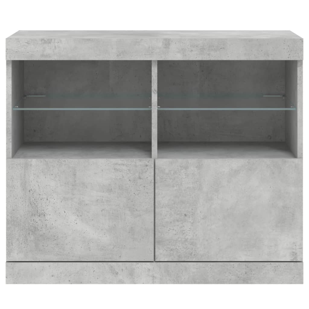Credenza con Luci LED Grigio Cemento 81x37x67 cm - homemem39