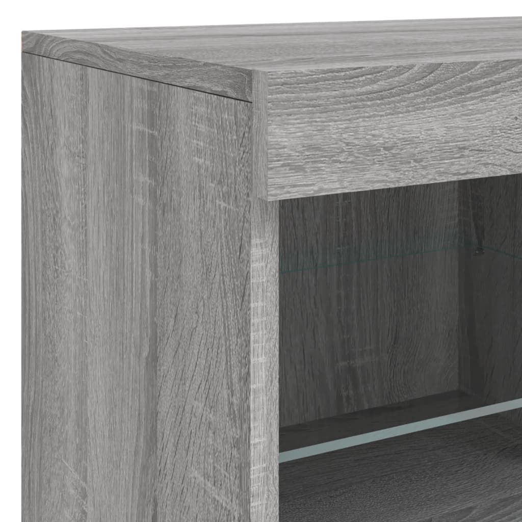 Credenza con Luci LED Grigio Sonoma 81x37x67 cm - homemem39