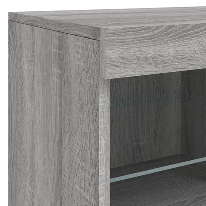 Credenza con Luci LED Grigio Sonoma 81x37x67 cm - homemem39