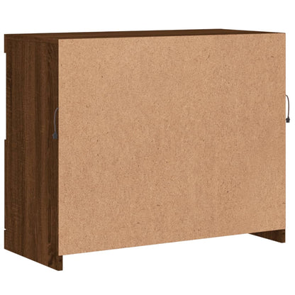 Credenza con Luci LED Rovere Marrone 81x37x67 cm - homemem39