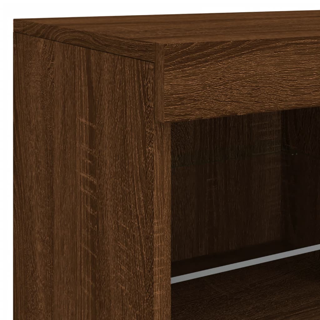 Credenza con Luci LED Rovere Marrone 81x37x67 cm - homemem39