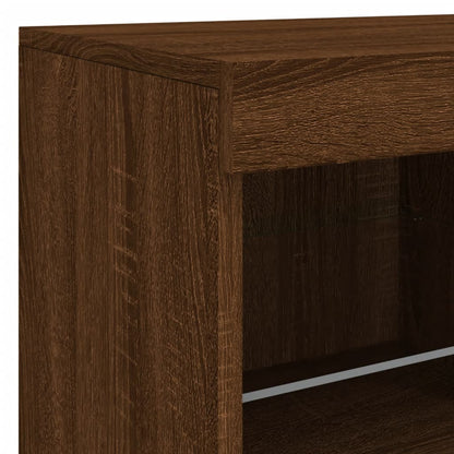 Credenza con Luci LED Rovere Marrone 81x37x67 cm - homemem39