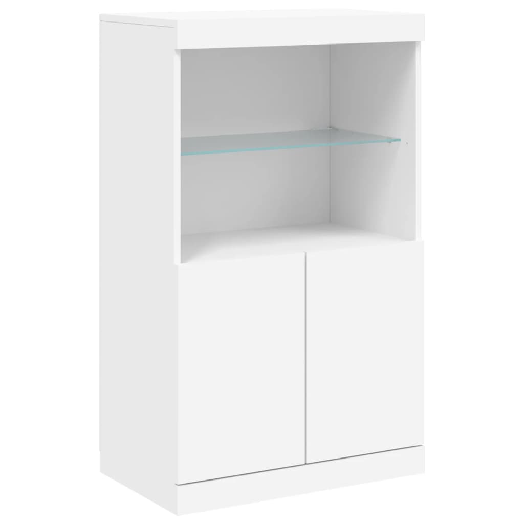 Credenza con Luci LED Bianca 60,5x37x100 cm - homemem39