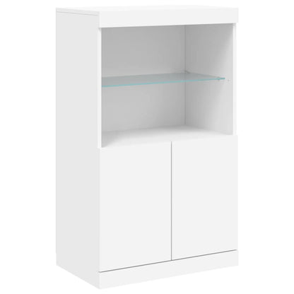 Credenza con Luci LED Bianca 60,5x37x100 cm - homemem39
