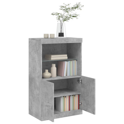 Credenza con Luci LED Grigio Cemento 60,5x37x100 cm - homemem39