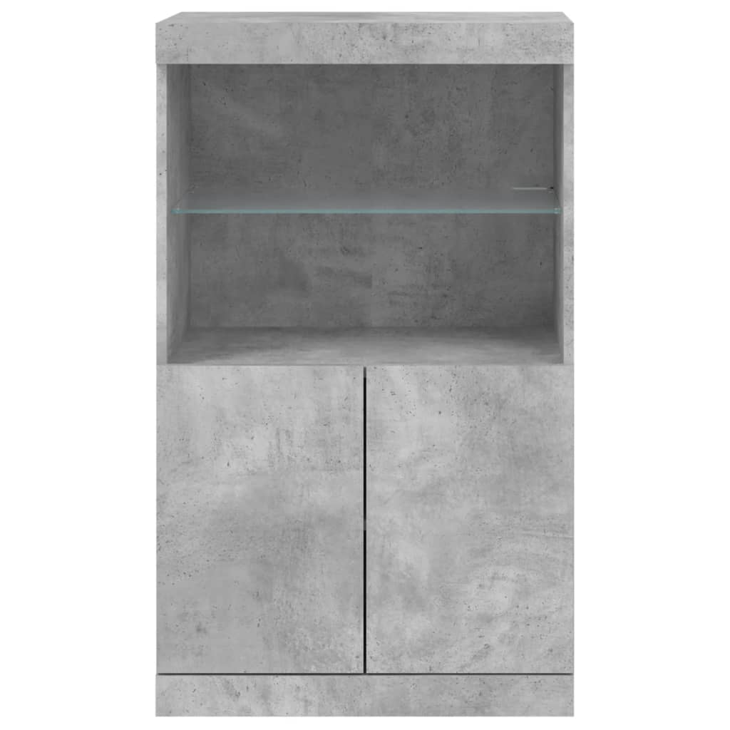 Credenza con Luci LED Grigio Cemento 60,5x37x100 cm - homemem39