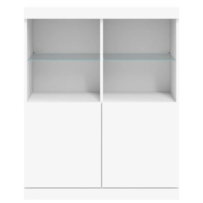 Credenza con Luci LED Bianca 81x37x100 cm