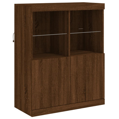 Credenza con Luci LED Rovere Marrone 81x37x100 cm - homemem39