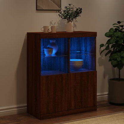 Credenza con Luci LED Rovere Marrone 81x37x100 cm - homemem39