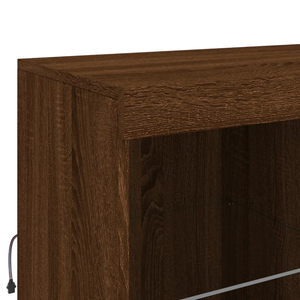 Credenza con Luci LED Rovere Marrone 81x37x100 cm - homemem39