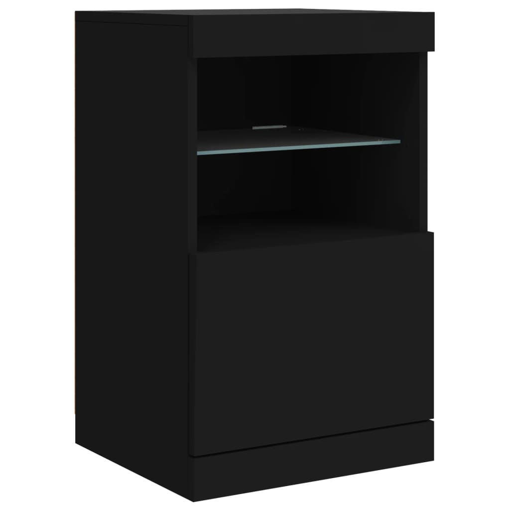 Credenza con Luci LED Nera 41x37x67 cm - homemem39