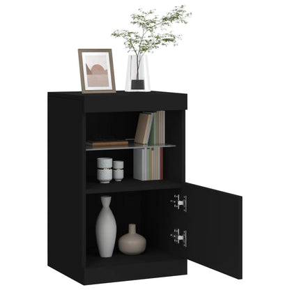 Credenza con Luci LED Nera 41x37x67 cm - homemem39
