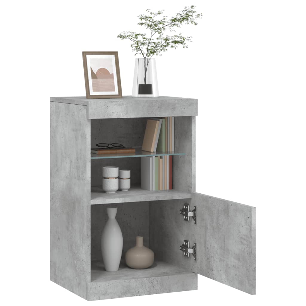 Credenza con Luci LED Grigio Cemento 41x37x67 cm - homemem39