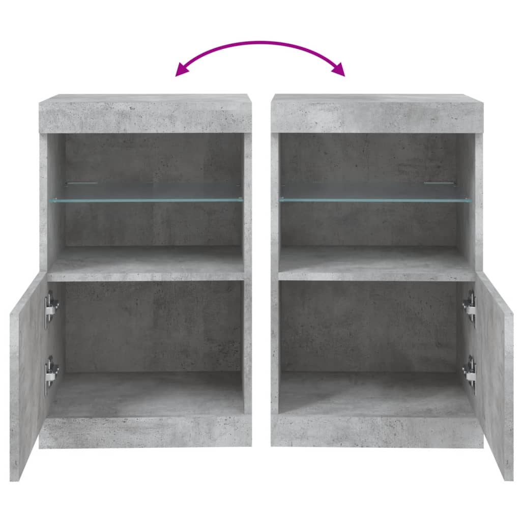 Credenza con Luci LED Grigio Cemento 41x37x67 cm - homemem39