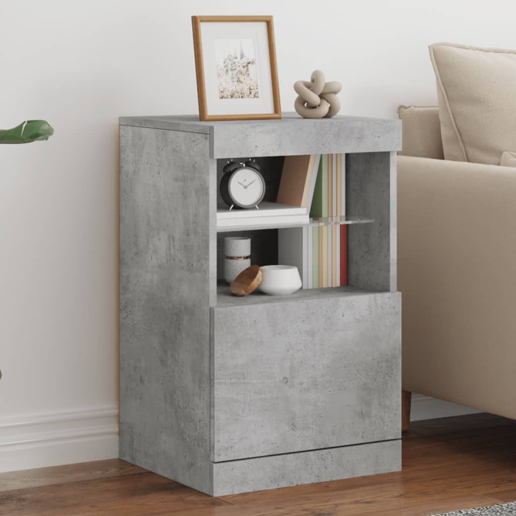 Credenza con Luci LED Grigio Cemento 41x37x67 cm - homemem39