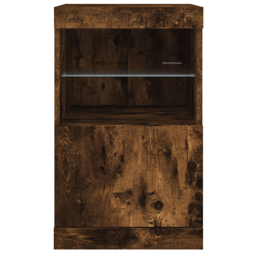 Credenza con Luci LED Rovere Fumo 41x37x67 cm - homemem39