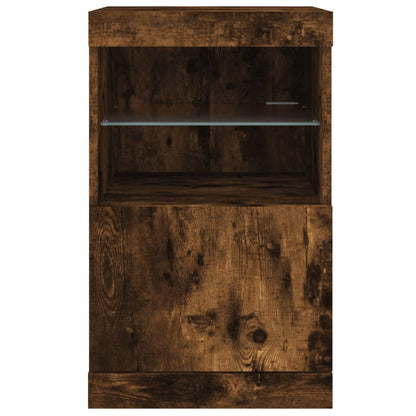 Credenza con Luci LED Rovere Fumo 41x37x67 cm - homemem39