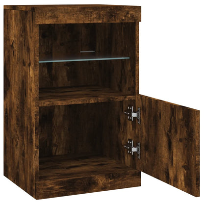 Credenza con Luci LED Rovere Fumo 41x37x67 cm - homemem39