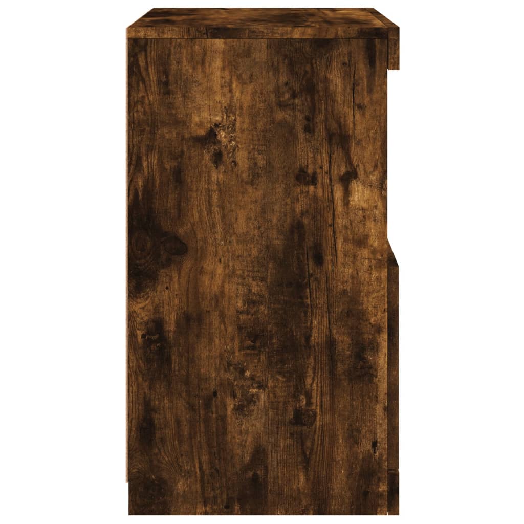 Credenza con Luci LED Rovere Fumo 41x37x67 cm - homemem39