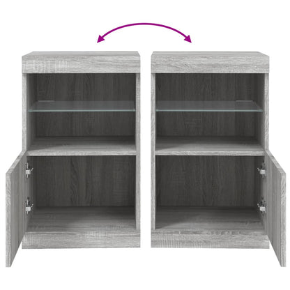 Credenza con Luci LED Grigio Sonoma 41x37x67 cm - homemem39